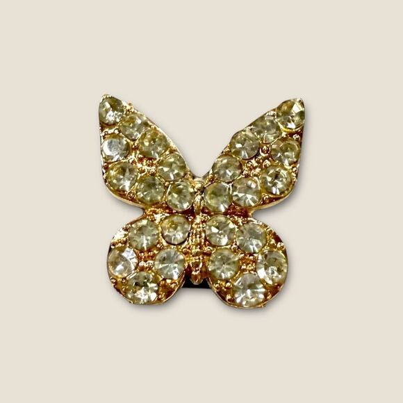 Socks, Crocs & Other Shoe Charms Set of 9 ~ Bling Rhinestones Black & Gold - Picture 8 of 10